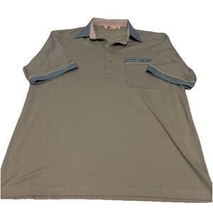 Gabicci Vintage DiCaprio Mens Green Large Short Sleeve Knitted Polo Shirt